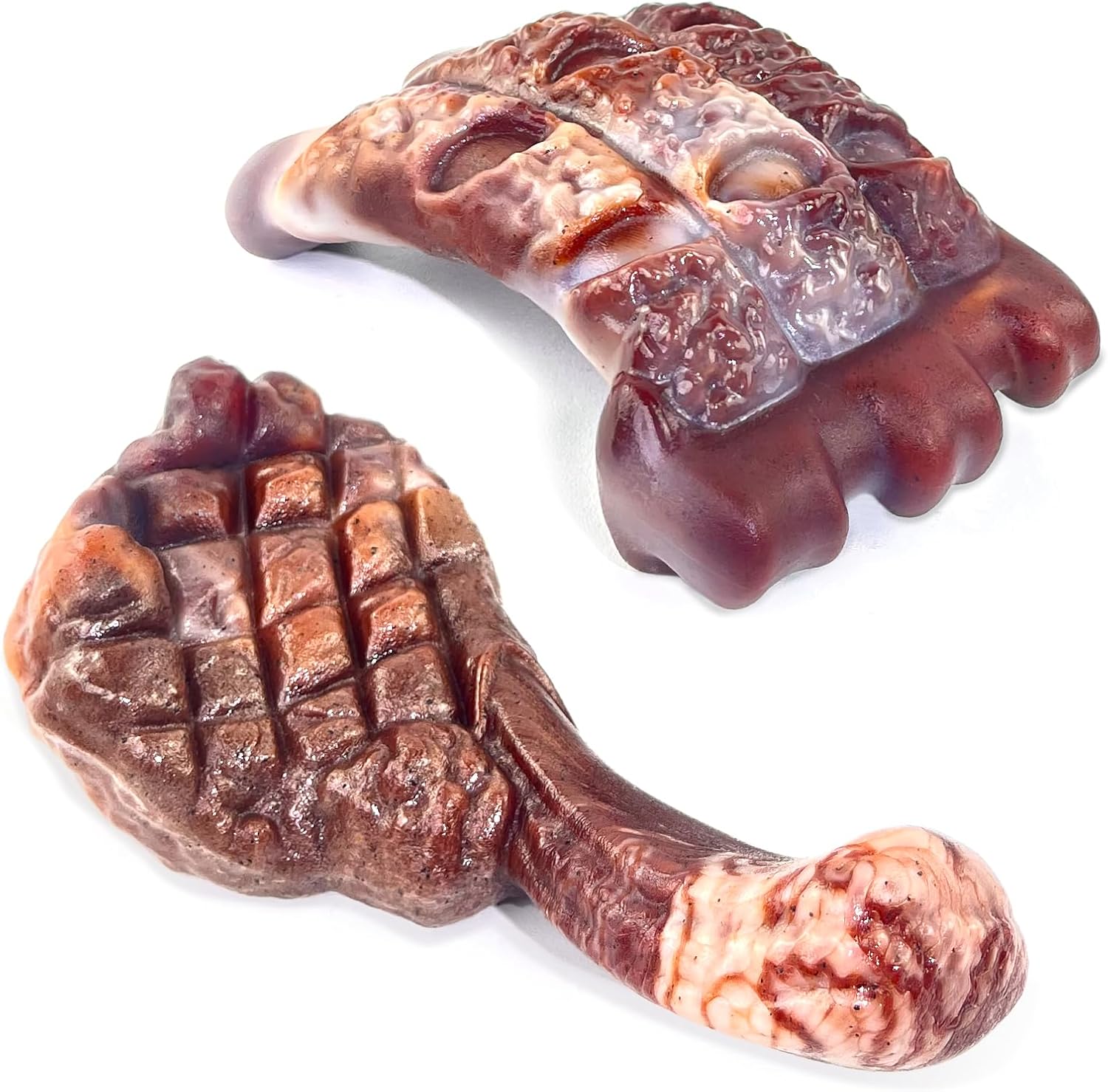 Indestructible Dog Chew Toys Meat Shape (2 Pack)
