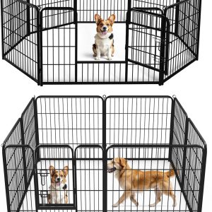 DUMOS Dog Playpen Indoor Metal (32 Inch - 8 Panels)