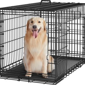 Yaheetech 42 inch Double Door Dog Crate with Divider