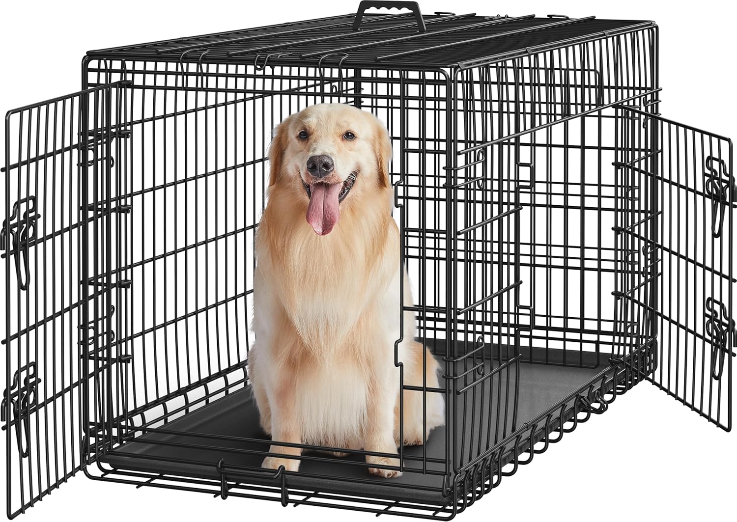 Yaheetech 42 inch Double Door Dog Crate with Divider