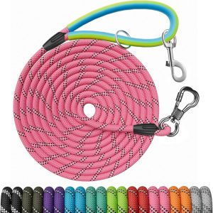 NTR Dog Long Leash 30FT Recall Training Lead (Pink)
