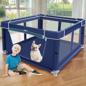 Puppy Playpen with Gate 42x42 (Portable - Blue)