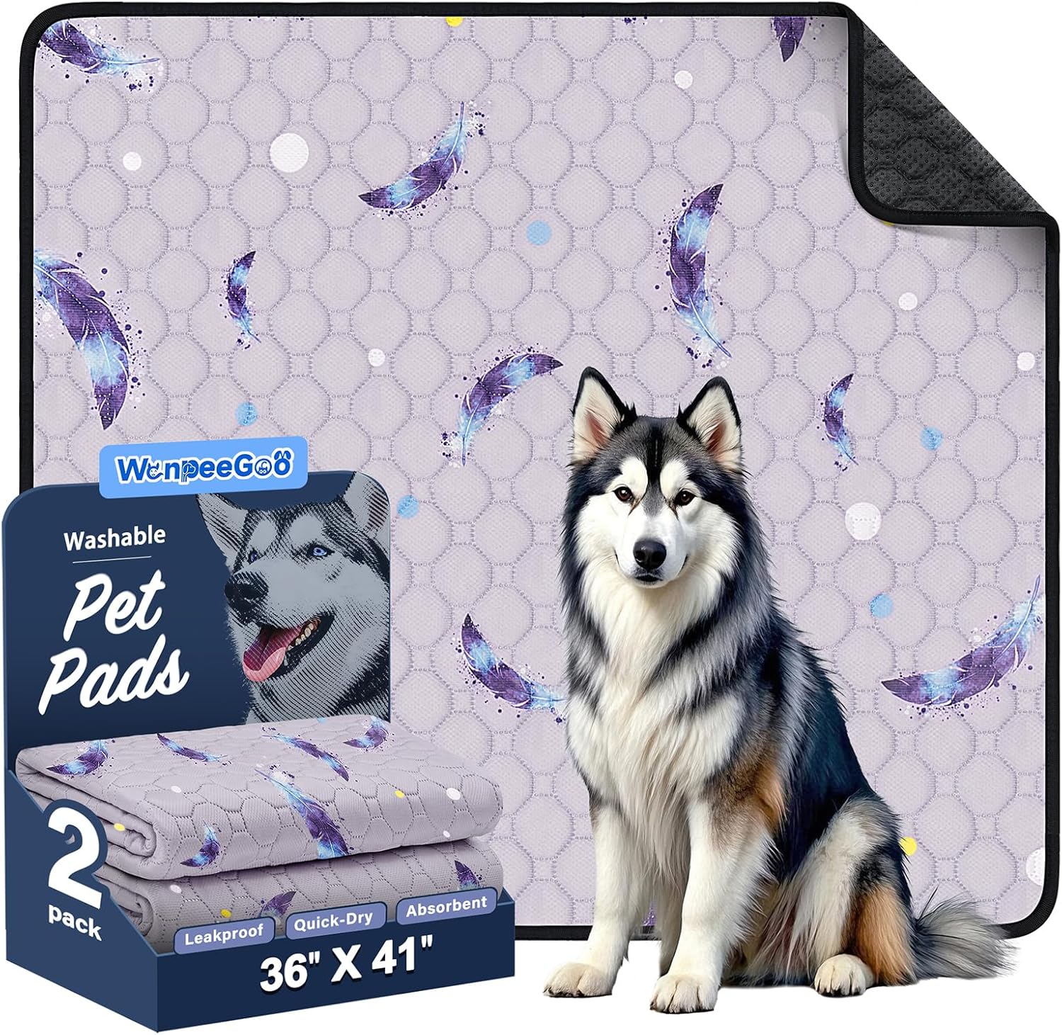 Washable Pee Pads for Dogs (2 Pack - 36x41 inch)